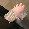 Pulsera Elástica de Diamantes Estilo Francés con un Toque de Lujo Ligero y Alta Gama, Joyería Elegante y Versátil con un Diseño Único y a la Moda, Nicho