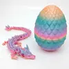 Conjunto de Ovos de Dragão de Cristal Impressos em 3D, Articulações de Corpo Inteiro, Enfeites de Dragão de Cristal Móveis, Brinquedos Infantis da Moda Feitos à Mão Atacado