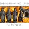 Guerreros y Caballos del Ejército de Terracota de Qin Chino Figuras de Terracota Juego de Cinco Piezas Figuras de Arcilla Negra Artesanía Turística de Xi'an Souvenir Regalo Especial para Extranjeros
