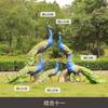 Escultura de fibra de vidrio de simulación de pavo real al aire libre con pantalla abierta, decoración de animales del bosque para parque, paisaje de jardín, boceto de jardín