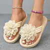 Chanclas de Verano Planas de Suela Suave para Mujer Tallas Grandes Estilo Hada Floral Versátil Nuevas Sandalias de Playa 2026