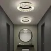 Luz de Pasillo: Lámpara de Entrada Minimalista de Lujo Italiana de Cristal, Espectro Completo Protección Ocular, Luz de Techo Antideslumbrante para Balcón y Pasillo