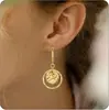 Pendientes de Aro con Palanca Chapados en Oro Nuevos Transfronterizos Europeos y Americanos, Pendientes de Aro con Diseño de Moda y Creativo, Accesorios de Regalo para Fiesta de Cumpleaños