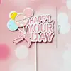 Decoración de Pastel Horneado Globo Arcoíris Vela Sol Estrella Tarjeta de Pastel Feliz Cumpleaños