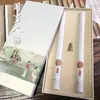 Una Caja, Una Pintura, Ceremonia de Incienso Cajas de Empaque para Varillas de Incienso Caja de Regalo Empaque de Varillas de Incienso Caja de Empaque para Varillas de Incienso Madera de Águila Sándalo Pintura China Caja de Regalo de Doble Tubo