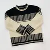 Conjunto de Suéter de Tricô Jacquard Color-Blocking Novo Outono e Inverno 25 Dongdaemun Coreano / Touca / Cachecol