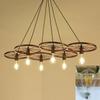 Lámpara de bar de restaurante de estilo industrial, lámpara de bar, lámpara de bar, lámpara de barbacoa, lámpara de araña retro con rueda de hierro y personalidad creativa.