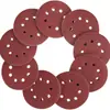 Produto de Venda Quente Transfronteiriço: Lixa com Suporte Vermelho de 5 Polegadas e 8 Furos 125mm Conjunto Combinado de Disco para Polimento e Lixamento de Móveis e Marcenaria