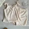 Ins Verano Nuevo Estilo Coreano Niñas Chaleco Fresco Traje Mujeres Lindo Todo Fósforo Delgado Dos Piezas Conjunto de Tirantes