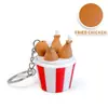 Frango Frito Impresso em 3D, Pipoca, Batatas Fritas, KFC Clicker, Botão de Eixo Verde, Brinquedo Anti-Estresse, Pingente de Chaveiro