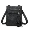 2025 Nuevo Bolso con Flecos para Mujer PU Suave Bandolera de un Solo Hombro Estilo Coreano a la Moda Cremallera Vertical Bolso Pequeño para Monedas