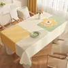 Toalha de Mesa Morandi Impermeável e à Prova de Óleo, Não Lavável, Luxo Leve, Sensação de Alta Qualidade, Resistente a Arranhões, Resistente ao Calor, Novo Modelo 2025