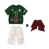Roupas de Moda Hip-Hop Verão Infantil Rua Americana Meninos Hip-Hop Meninas Frescas Manga Curta Roupas Hiphop Infantis