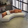 Sofá de Forma Irregular de Lujo Ligero Estilo Italiano para Lobby de Hotel de Gama Alta, Juego de Sofás Curvos para Recepción de Oficina de Salón de Belleza