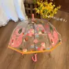 En stock Celebridades de Internet Niñas Jardín de Infancia Niños de Escuela Primaria Paraguas Infantil Lindo Engrosado Apertura Manual Mango Largo Paraguas Transparente para Bebé