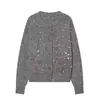 Comercio Exterior Transfronterizo Ropa para Mujer Primavera 2026 Nuevo Diseño de Moda Estilo Europeo y Americano Cárdigan de Punto con Lentejuelas Suéter Top para Mujer