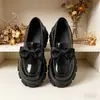 Mocasines negros retro para mujer, nuevo modelo verano 2026, zapatos de suela gruesa JK, estilo británico, zapatos de mujer talla grande 38-42