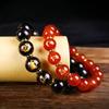 Natural Obsidiana Zodíaco Zodíaco Vaca Cobra Frango Três Liuhe Pulseira Preto Vermelho Ônix Este Ano Buda Padroeiro Santo Corda