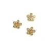 Base de Flor em Ouro 14K Banhado e Zircônia com Design de Floco de Neve Brilhante, Acessórios para Joias de Pulseira de Miçangas DIY Feitos à Mão