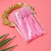 Cepillo para Pestañas con Mango de Cristal, Cepillo Pequeño para Cejas Roscado, Peine para Pestañas, Cepillo para Pestañas con Mango Transparente, Rizador de Pestañas, Herramienta para Extensiones