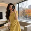 Vestido Retro Decote V Manga Bufante 2026 Novo Verão Fino Longo Emagrecedor e Que Valoriza a Altura Elegante Vestido para Mulheres