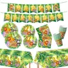 Os melhores produtos de mesa descartável com tema de animais da selva da Amazon: pratos de papel, copos de papel, guardanapos de papel e conjunto de suprimentos para decoração