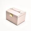 Caja de Piel PU Gran Capacidad Doble Cajón Caja de Joyería Aretes Aretes Caja de Almacenamiento de Joyería Collar Caja de Regalo de Boda