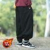 Calça de moletom infantil forrada com fleece para primavera e outono, calça de moletom infantil de tamanho médio e grande, calças casuais infantis para outono e inverno, calças de veludo infantis de peça única