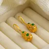 Pendientes de Clip con Forma de Calabaza Dorada para Bobina de Mosquito para Mujer, Pendientes Ligeros de Lujo de Gama Alta Estilo Chino Nuevo Sin Perforaciones, Elegantes Pendientes Largos de Estilo Nacional