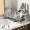 Escorredor de Louça de Aço Inoxidável 304 para Cozinha, Porta-Pratos, Organizador de Pia de Camada Única com Borda Estreita Ultra-Estreita para Pratos
