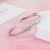 Pulsera de gipsófila nueva para damas Super Flash alta textura simple moda exquisita pulsera abierta de diamantes completos 2022