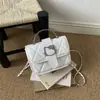 2026 Nova Bolsa de Corrente Estilo Pequeno Perfume Feminina Transversal Versátil Toque de Luxo Padrão Diamante Bolsa de Ombro Único Moda Portátil Quadrada Pequena