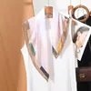 Pañuelo Cuadrado Pequeño de Alta Gama Estilo Francés para Mujer, Bufanda para Cuello de Verano y Otoño, Pañuelo de Seda para Protección Solar en Sesiones de Fotos en la Playa y la Costa, Cinta para el Cabello, Banda
