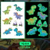 Adesivos de Tatuagem de Dinossauro de Desenho Animado Luminosos para Homens e Mulheres à Prova d'Água e Duradouros Adesivo de Pele Natural para Braço Infantil Brinquedos