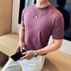 Fw601 2024 Moderna Brillante Rasgada Diseño Genial Cuello Redondo Elástica Camiseta Ajustada Mangas Cortas