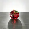 Adornos de Escritorio de Manzana Roja de Cristal Decoraciones Transparentes para Escritorio Regalos de Cumpleaños Grandes Ideas de Regalo Manualidades para Coche