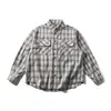 Feita para durar Primavera e Outono Novo Estilo Bolso Roupa de Trabalho Camisa Xadrez Top Masculino Jaqueta Camisa de Manga Longa Cs08