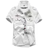 Camisa Casual Resistente para Hombre de Verano 2019 Ropa de Trabajo Estilo Rudo para Exteriores Talla Grande Camisa Militar de Trabajo Hombrera 100% Algodón Camisa Juvenil de Manga Corta para Hombres