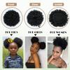 Moño Afro Puff Estilo Europeo y Americano Peluca Afro Moño de Cabello Fibra Sintética Moño de Oruga Peluca en Stock