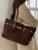 Bolsa Tote Portátil de Color Sólido de Gran Capacidad 2026 Nueva Moda Vintage Otoño Invierno Bolso de Hombro Casual Bolso para el Trabajo Debajo del Brazo