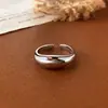 Anillo Geométrico Liso de Plata de Ley S925 para Mujer, Anillo de Estilo de Lujo Ligero de Moda de Gama Alta, Anillo Sencillo de Banda Lisa Nicho Anillo de Cola Venta al por Mayor