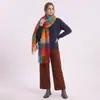 Comércio Transfronteiriço|Cachecol Xadrez de Imitação de Mohair de Alta Qualidade|Xadrez de Acrílico Quente para Outono e Inverno|Suporta Personalização de Logo