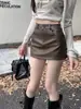 Minifalda de Piel Sintética Negra para Mujer, Nuevo Estilo Otoño 2026, Cintura Alta, Adelgazante, Estilo Chica Hot, Súper Popular, Falda Corta Bodycon Sexy