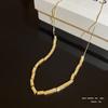 Collar de acero de titanio cuadrado pequeño europeo y americano para mujer, de lujo, suave, pequeño, famoso en Internet con cadena de clavícula, collar de temperamento de súper hada al por mayor