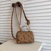 Mini Bolsa Transversal Estampada Retrô Infantil para Mulheres 2026 Verão Nova Moda Vintage Bolsa Quadrada Pequena de Ombro