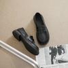 Sapatos Loafers Planos Confortáveis de Solado Macio de Tamanho Grande Que Não Cansam Seus Pés, Sapatos Casuais de Couro Slip-On com Corte Baixo e Salto Grosso para Primavera e Outono