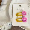 Nuevo Pasador de Flor de Hilo Dulce con Botón para el Cabello para Niños Pin BB Pasador Lateral Pinza para el Flequillo