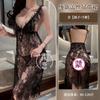 Conjunto Personalizado de Lingerie Sexy Feminina com Renda e Meia-calça Sexy, Camisola Sexy Transparente, Pura Sedução, Pijama Sexy para Casa