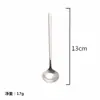 Cuchara Pequeña Redonda de Acero Inoxidable 13cm Creativa Cuchara para Café y Postre con Mango Largo y Logo Personalizable, Cuchara Pequeña Redonda para Remover