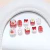 Suave Bonito desenho animado infantil gato laço bolinhas flor doce brincalhão unhas postiças arte de unhas infantil unhas de pressão